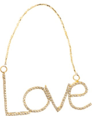 Jewelled Gold Metal Love Ornament