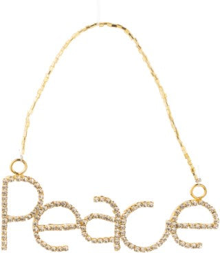 Jewelled Gold Metal Peace Ornament