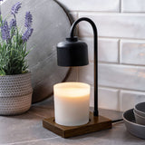Candle Warmer Lamp Arched Black & Wood