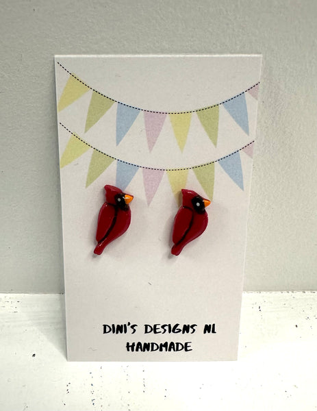 Cardinal Stud Earrings