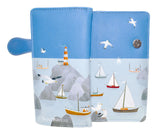 Large Zipper Wallet Sailboat Marina Blue