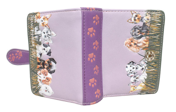 Small Zipper Wallet Puppy Love Lilac