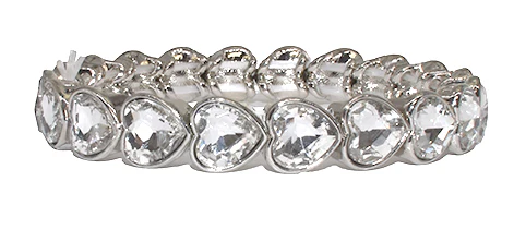 Heart Crystal Glass Bracelet Clear