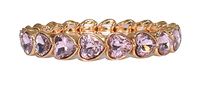 Heart Crystal Glass Bracelet Pink