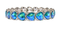 Heart Crystal Glass Bracelet Turquoise