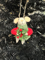 Felt Mouse w/Wreath