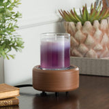 2-in-1 Candle & Wax Warmer Pewter Walnut
