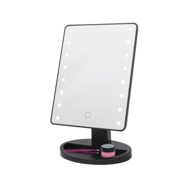 LED Vanity Mirror w/Tray Black