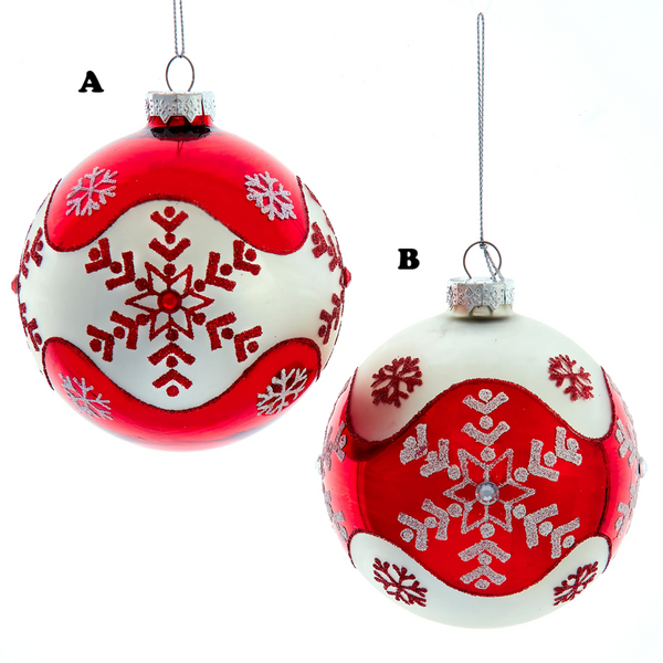 Glass Snowflake Ball Ornament