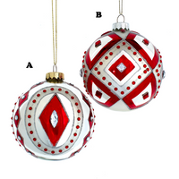 Glass Diamond Gems Ball Ornament