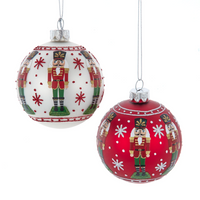 Glass Nutcracker Ball Ornament