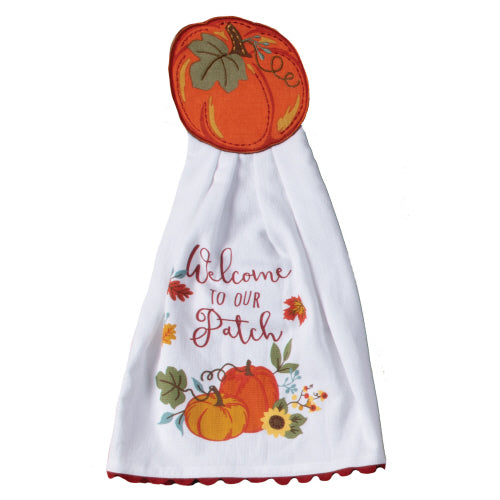 Fetching Fall Hang Up Towel Pumpkin Patch