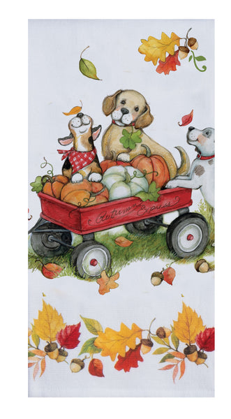 Fetching Fall Dual Purpose Terry Towel Wagon Pups