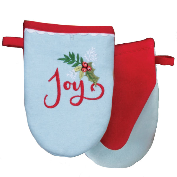 Christmas Morning Embroidered Grabber Mitt