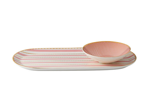 Regency Pink Platter w/Dish