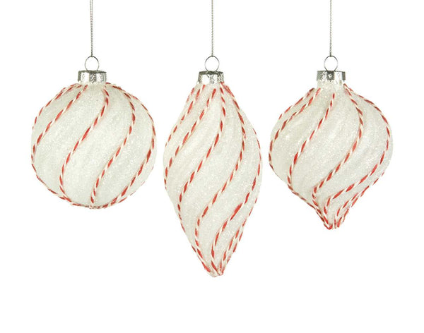 Glass Peppermint Swirl Ornament