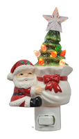 Night Light Santa w/Tree in Sack