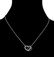 Double Heart Necklace Silver