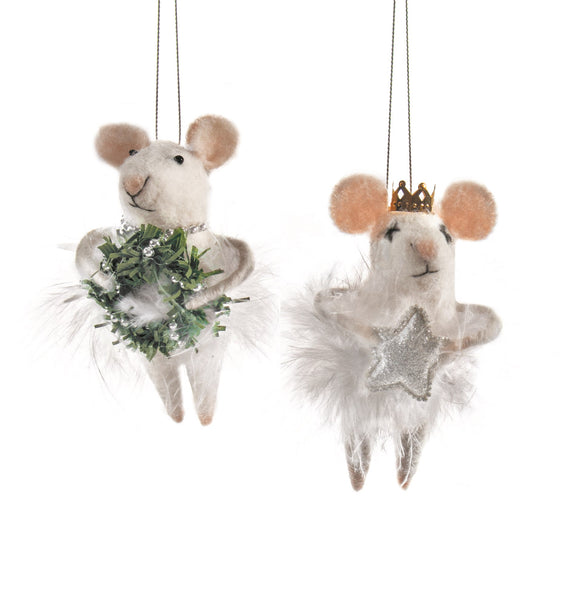 Felt Mouse w/Feather Tutu Ornament