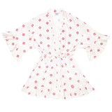 Ruffled Satin Robe Short Moroccan