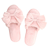 Plush Slippers Blush Bow