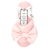 Plush Slippers Blush Bow