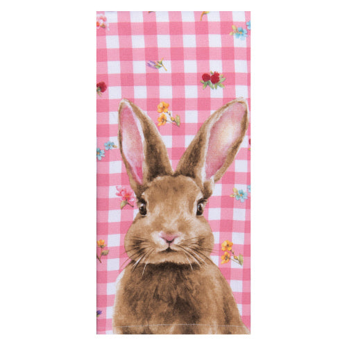 Garden Bunnies Dual Purpose Terry Towel Gingham Bunny