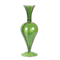 Blown Glass Vase Tapered Green