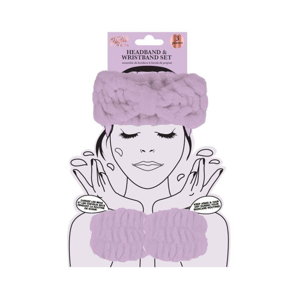 Spa Headband & Wristband Set Purple