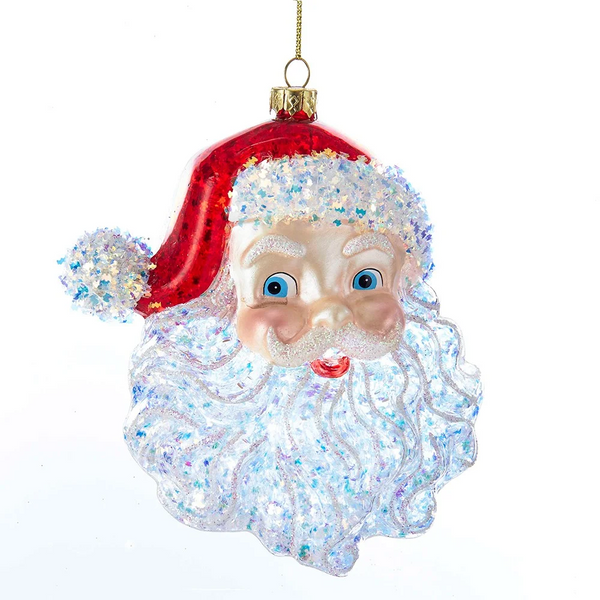 Glass Santa Head Ornament