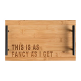 Bamboo Cheese Board w/Handles Fancy As I Get