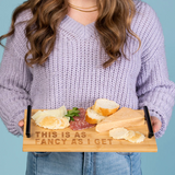 Bamboo Cheese Board w/Handles Fancy As I Get