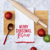 Embroidered Tea Towel Merry Christmas Bitches