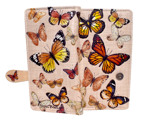 Large Zipper Wallet Monarch Migration Beige