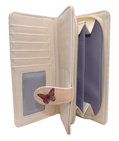 Large Zipper Wallet Monarch Migration Beige