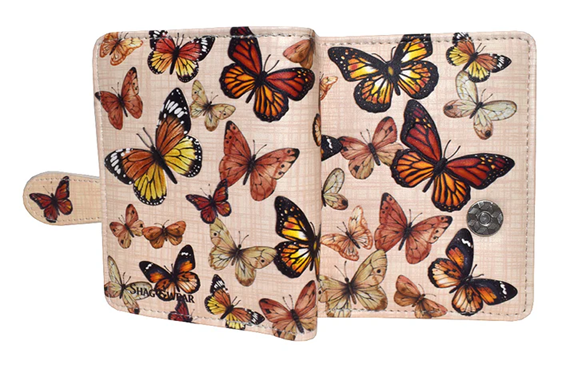 Small Zipper Wallet Monarch Migration Beige
