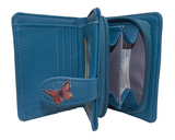 Small Zipper Wallet Monarch Migration Blue