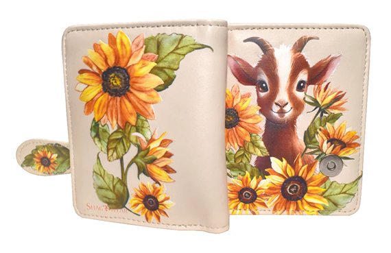 Small Zipper Wallet Garden Goat Beige