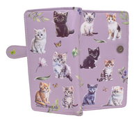 Large Zipper Wallet Kitten Garden Mauve
