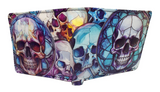 Bifold Wallet Stained Glass Skulls