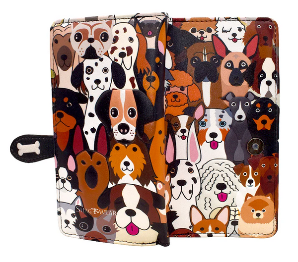 Large Zipper Wallet Doggie Crowd