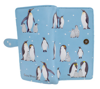 Zipper Wallet Penguin Waddle Sky Blue Large