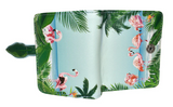 Small Zipper Wallet Flamingo Garden Blue