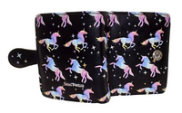 Small Zipper Wallet Unicorn Black