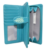 Large Zipper Wallet Plant Life Teal