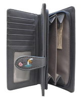 Large Zipper Wallet Cats In The Garden Grey