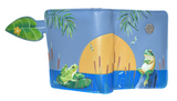 Small Zipper Wallet Sunset Frogs Blue