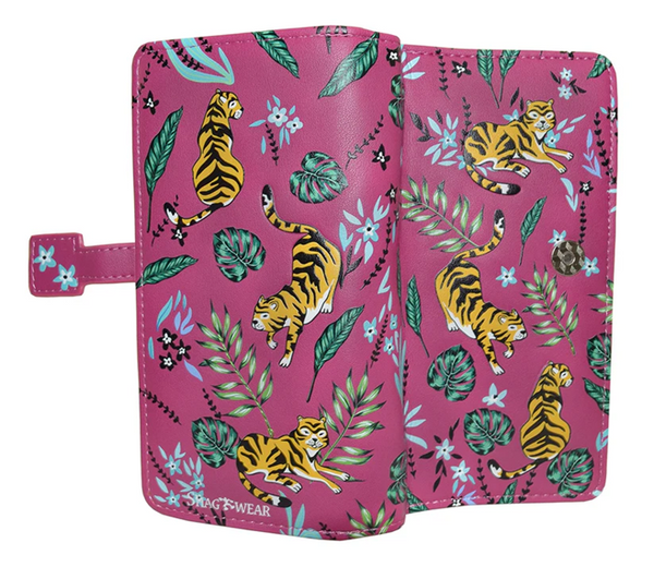 Large Zipper Wallet Tiger Jungle Magenta