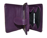 Small Zipper Wallet Vintage Dragonfly Purple