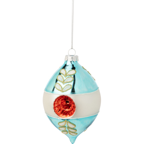 Glass Reflector Ornament Blue